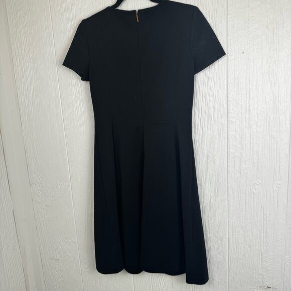 Lauren Ralph Lauren Black Fit Flare Black Textured Career Dress Size 4 LBD LRL - Picture 5 of 11
